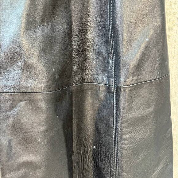 Vintage Black Long Leather Bagatelle Witch Skirt - Size 6 - SEE PHOTOS - Picture 9 of 11